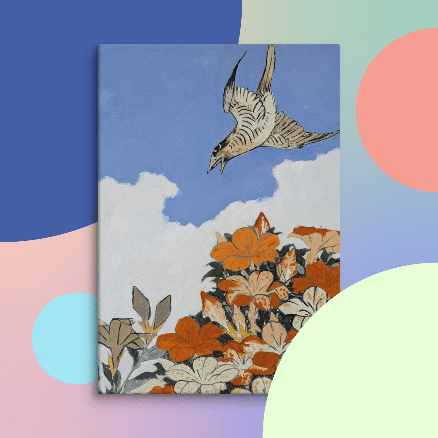 Cuckoo and Azaleas - Art Studio Elvira - Canvas Print