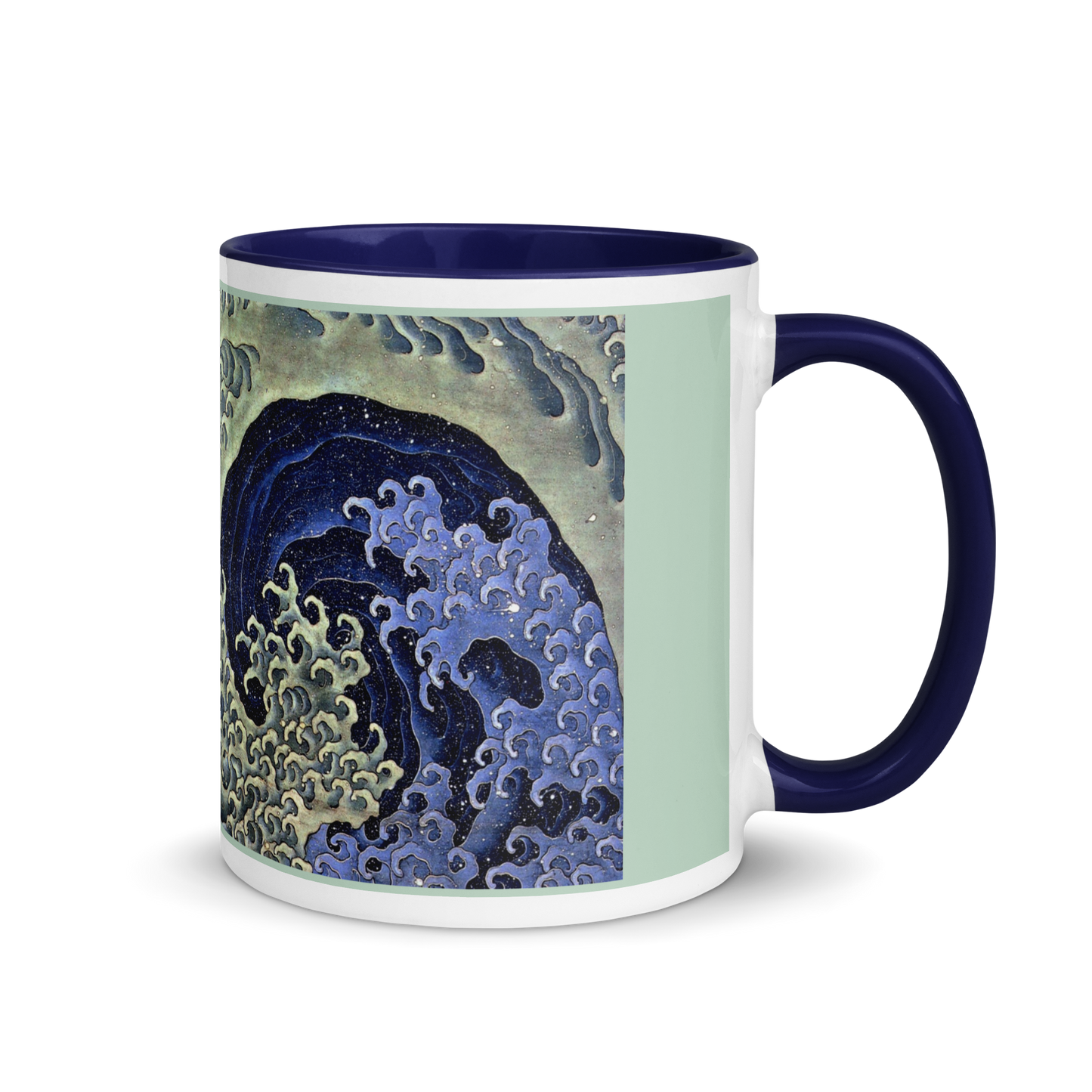 Feminine Wave-ArtStudioElvira-white-ceramic-mug-with-color-inside-dark-blue-11-oz-right