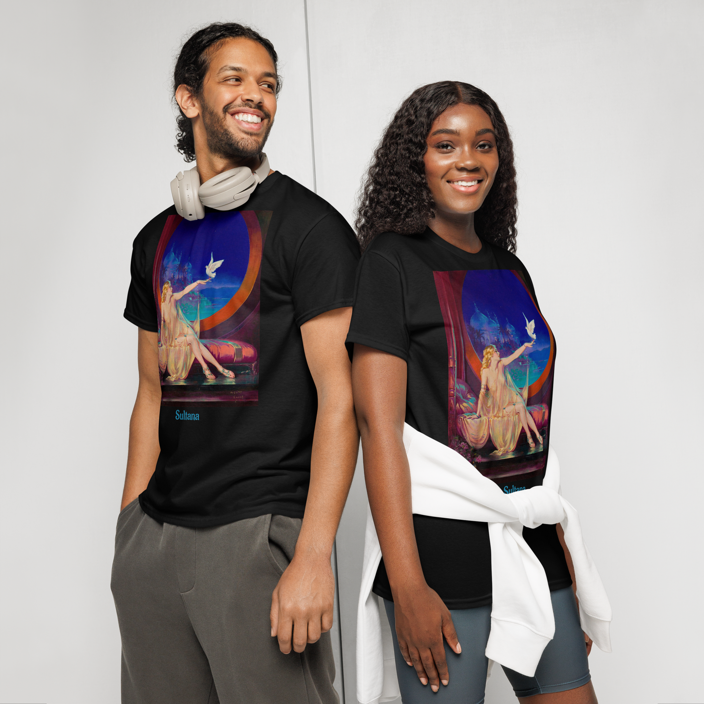 Sultana-art-studio-elvira-unisex-sports-tee-duet-black