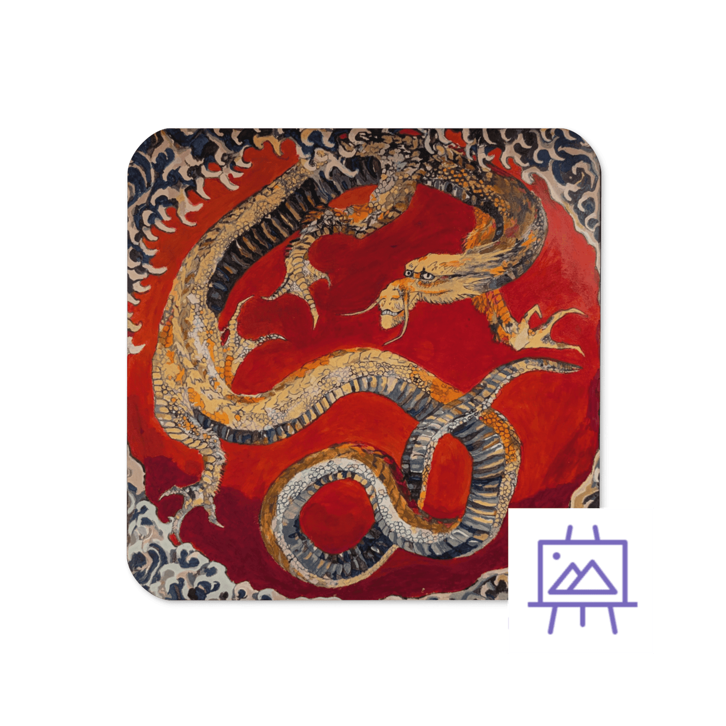 Hokusai Dragon - Art Studio Elvira - Coaster