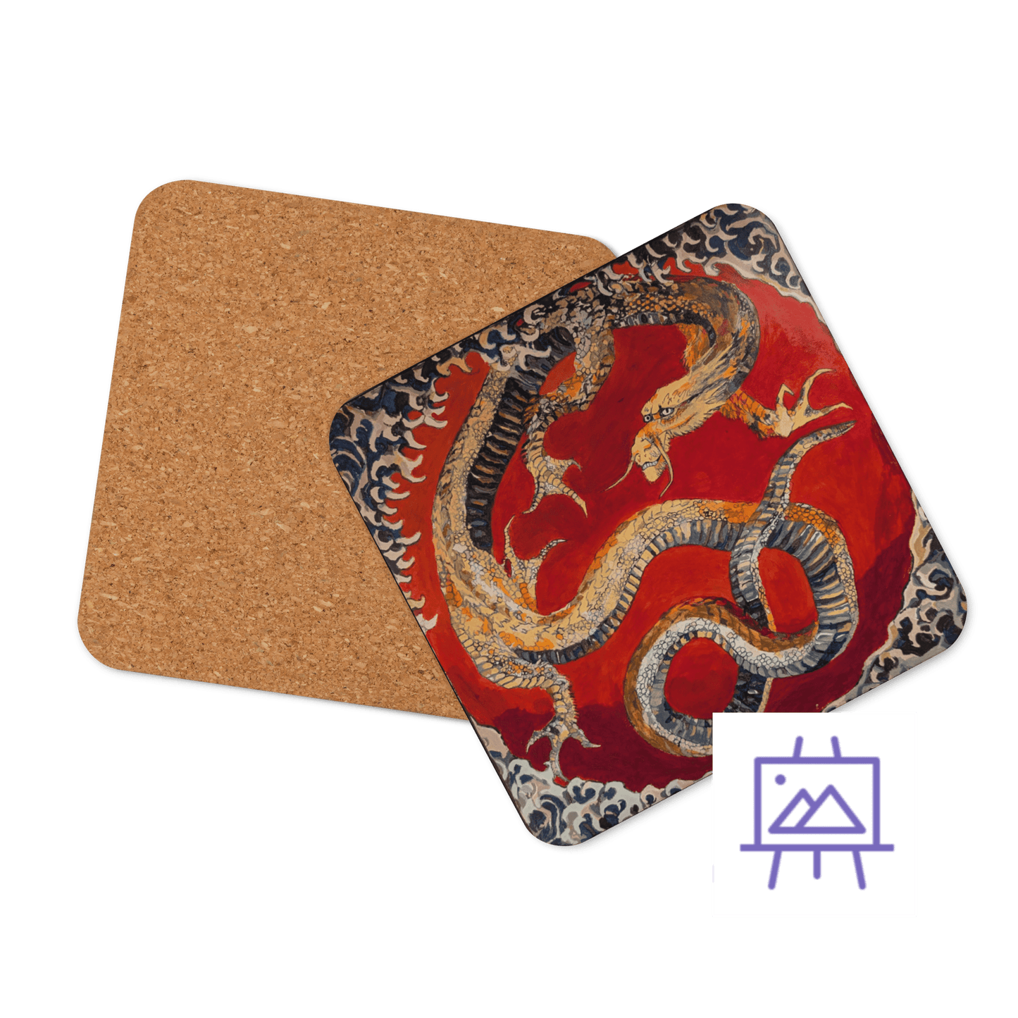 Hokusai Dragon - Art Studio Elvira - Coaster
