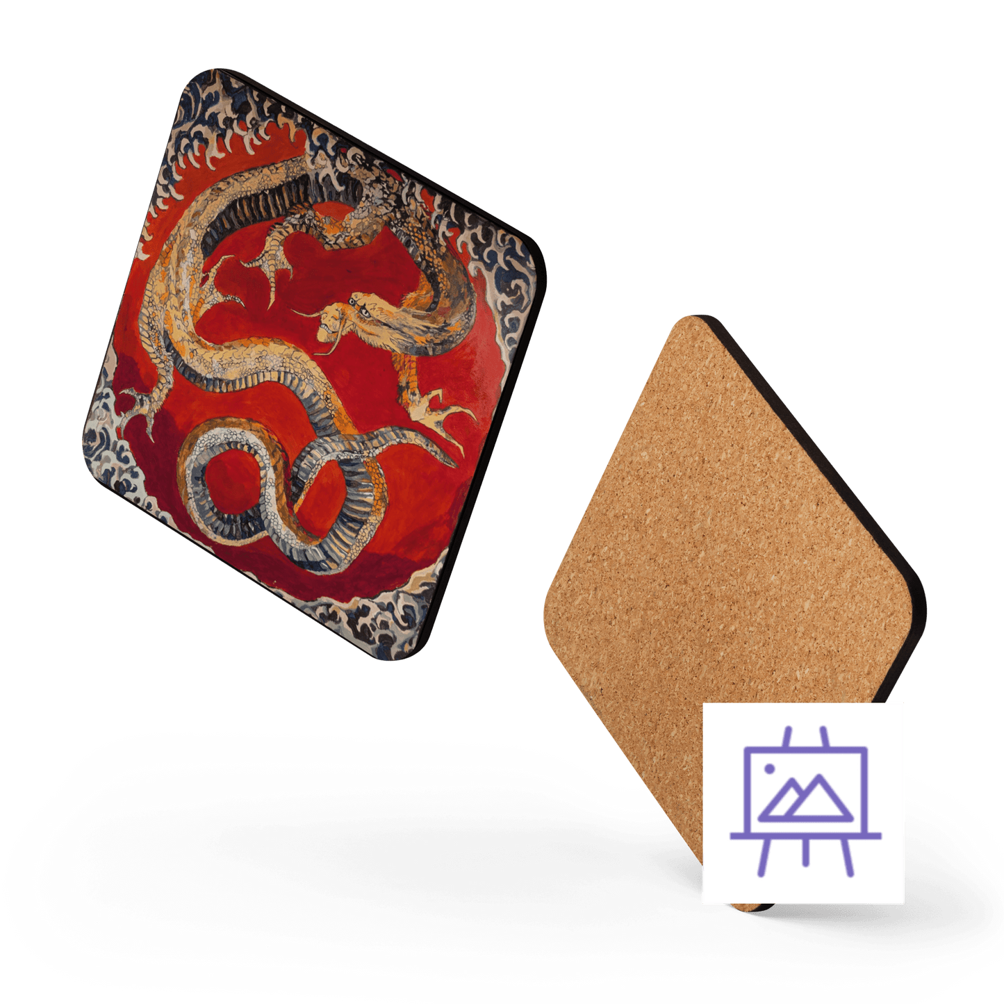 Hokusai Dragon - Art Studio Elvira - Coaster