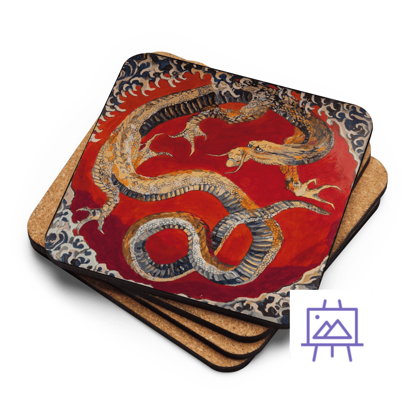 Hokusai Dragon - Art Studio Elvira - Coaster