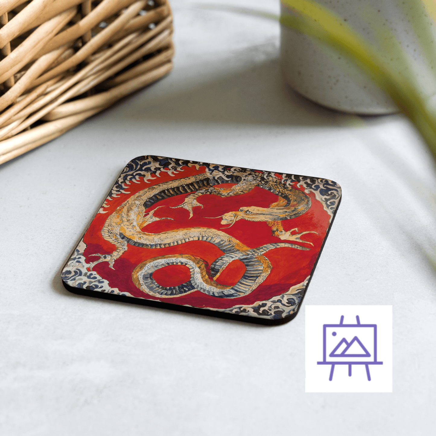 Hokusai Dragon - Art Studio Elvira - Coaster