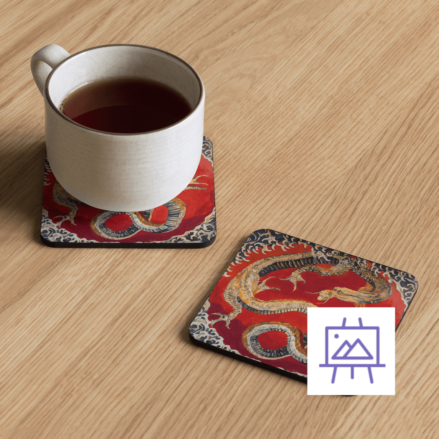 Hokusai Dragon - Art Studio Elvira - Coaster