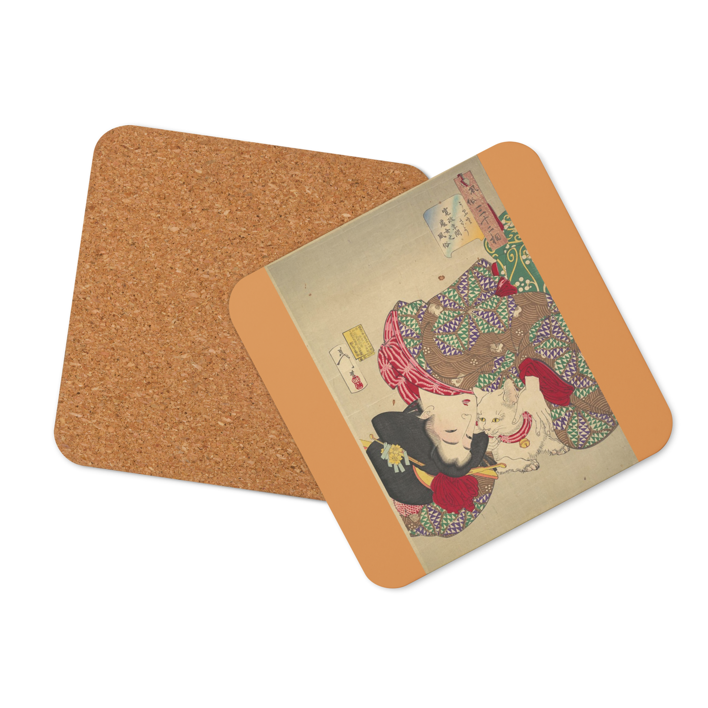 Woman Playing with Cat - Art Studio Elvira - Coaster