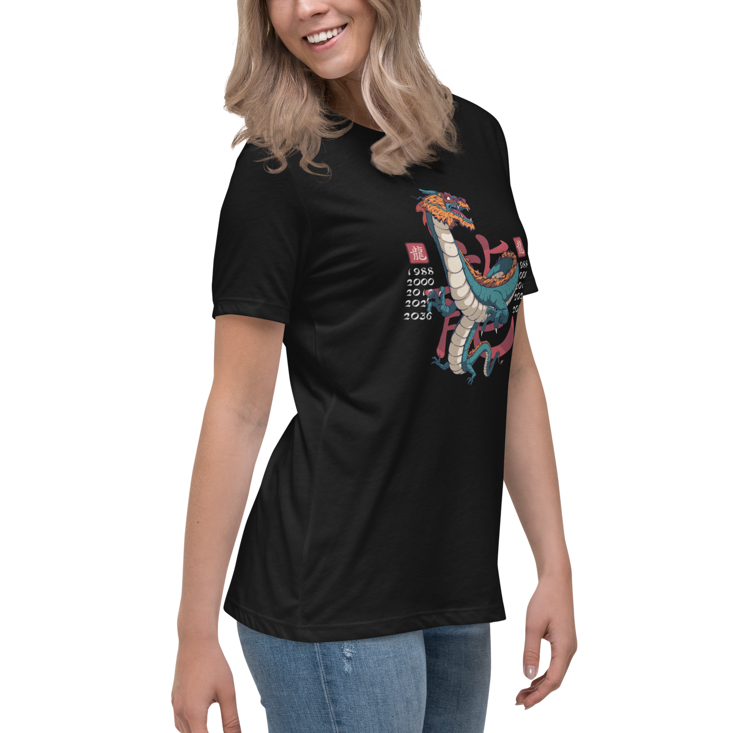 green-dragon-art-studio-elvira-womens-relaxed-t-shirt-right-front-black