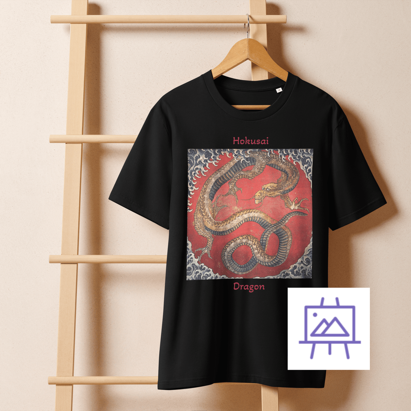 hokusai-dragon-art-studio-elvira-unisex-t-shirt-front-black