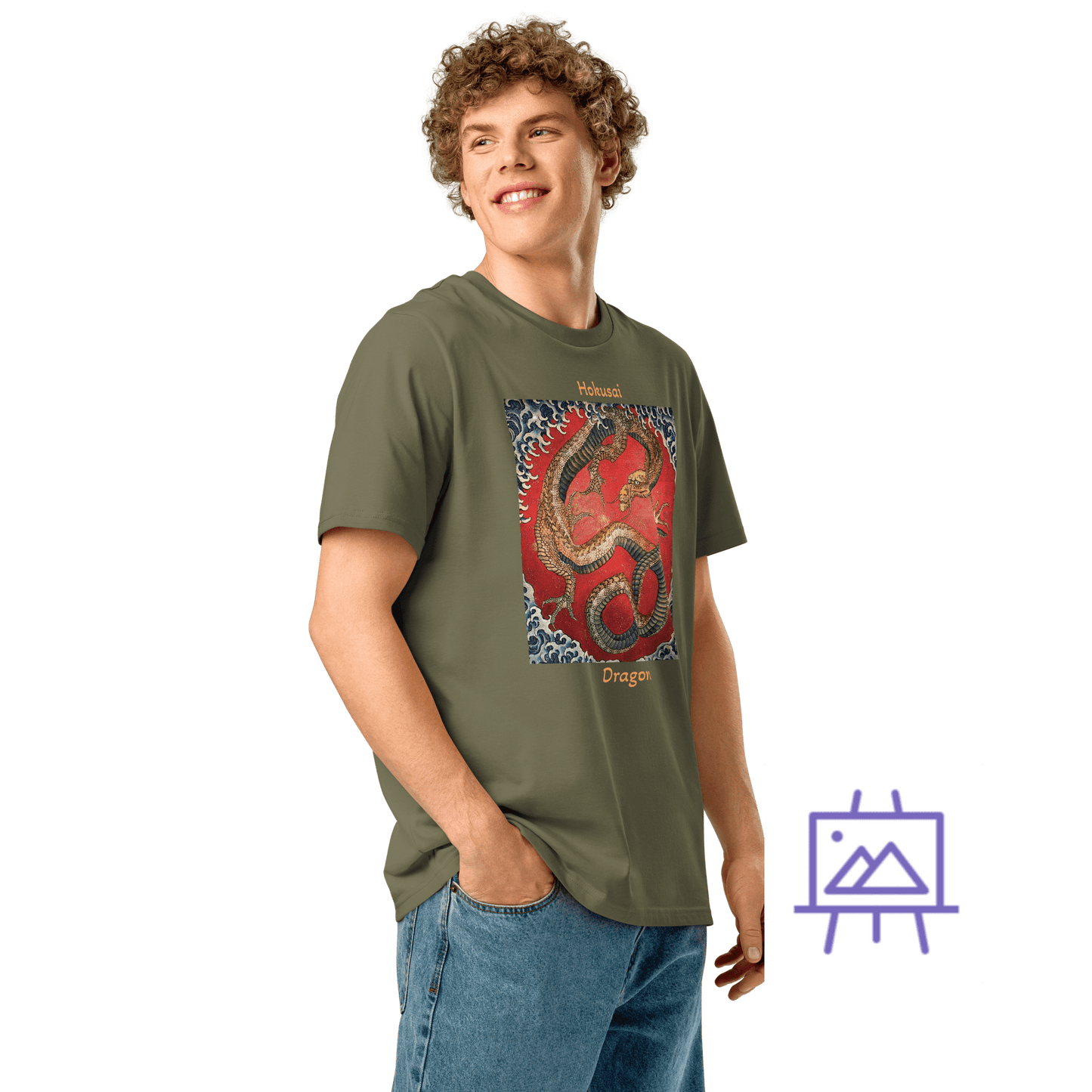 hokusai-dragon-art-studio-elvira-unisex-t-shirt-man-khaki