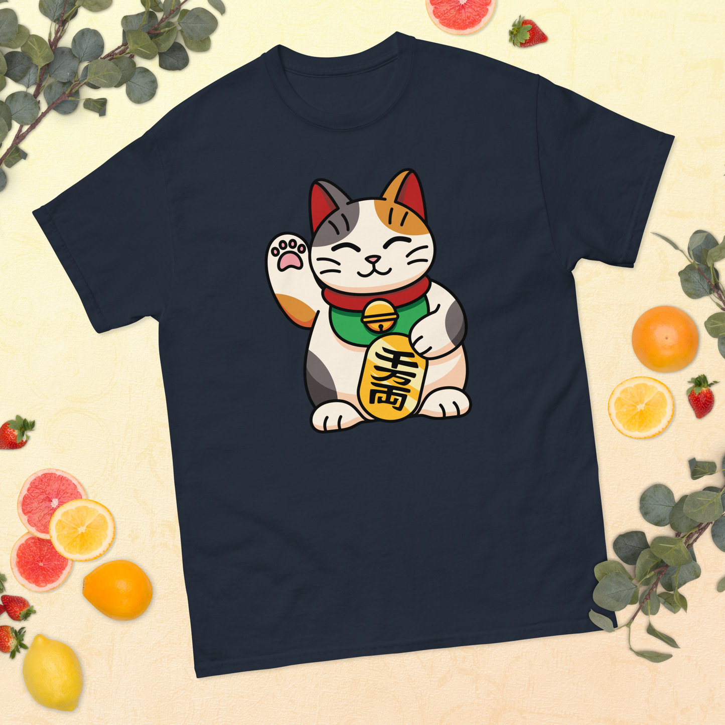 lucky-cat-art-studio-elvira-unisex-classic-tee-navy