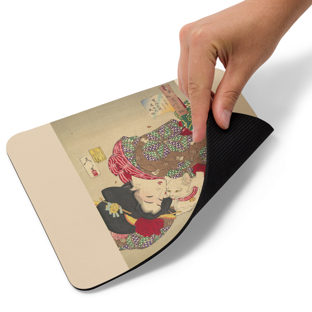 Woman and Cat - Art Studio Elvira - Mousepad