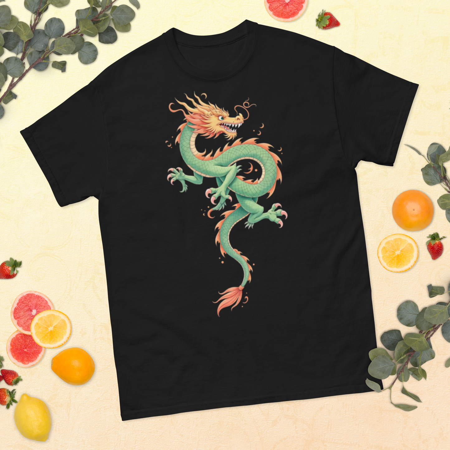 orange-dragon-unisex-classic-tee-black