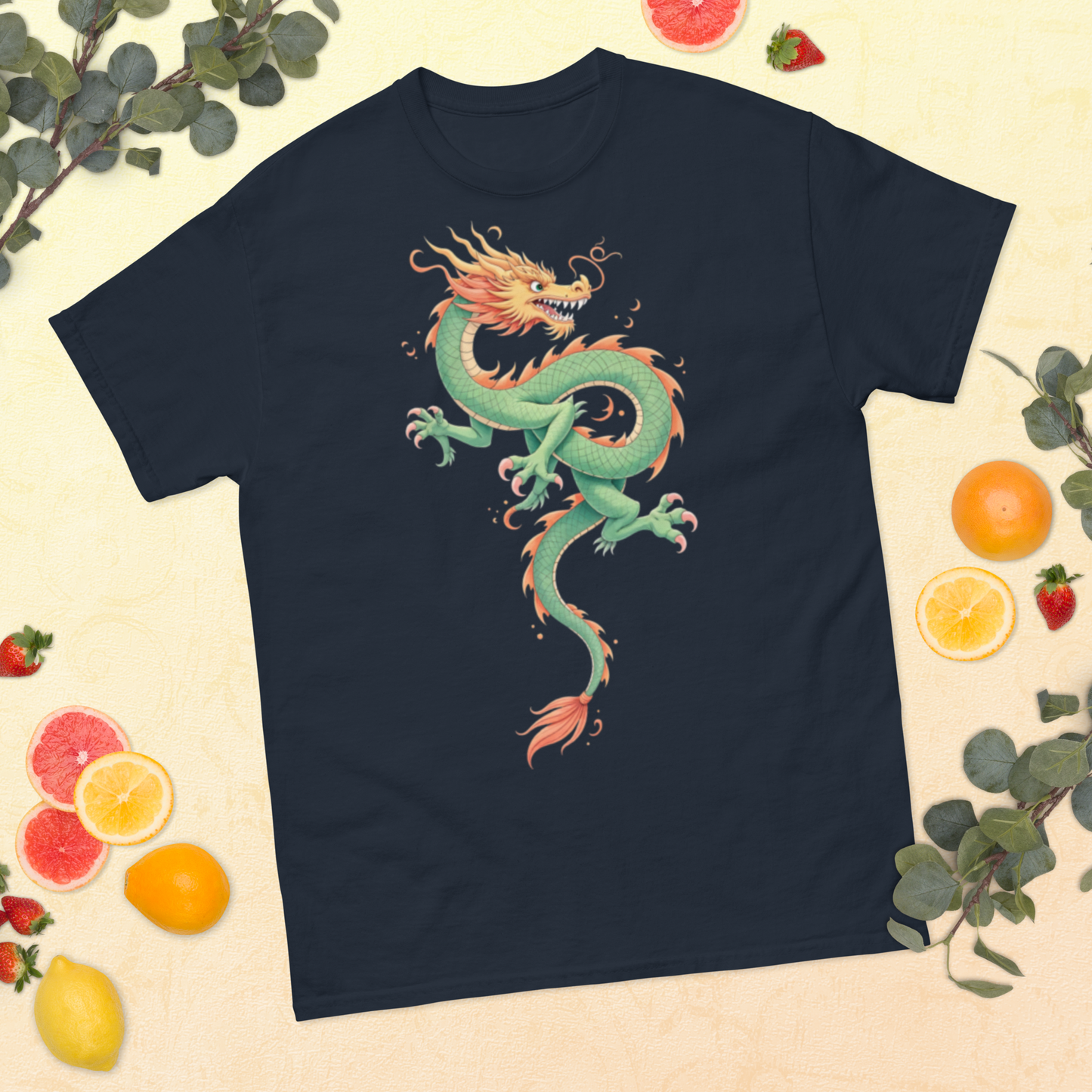 orange-dragon-unisex-classic-tee-navy