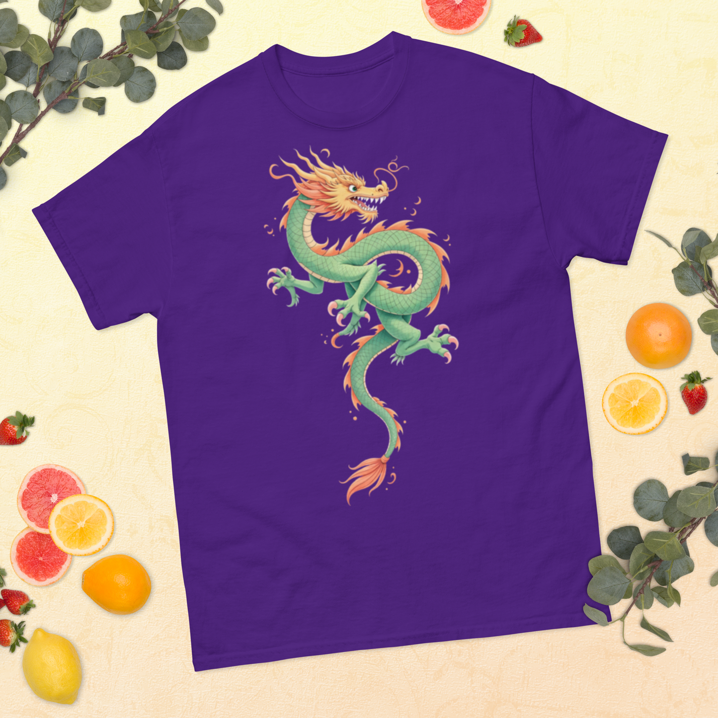 orange-dragon-unisex-classic-tee-purple