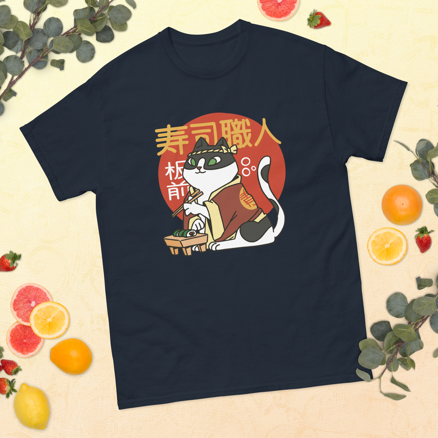 ramen-cat-art-studio-elvira-unisex-classic-tee-navy