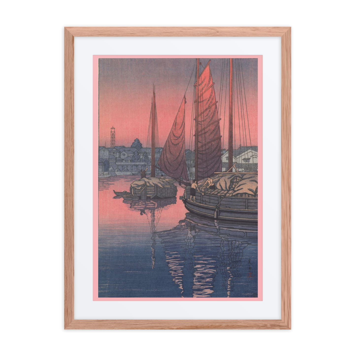 seto-inland-sea-art-studio-elvira-matte-paper-framed-poster-with-mat-_in_-red-oak-18x24
