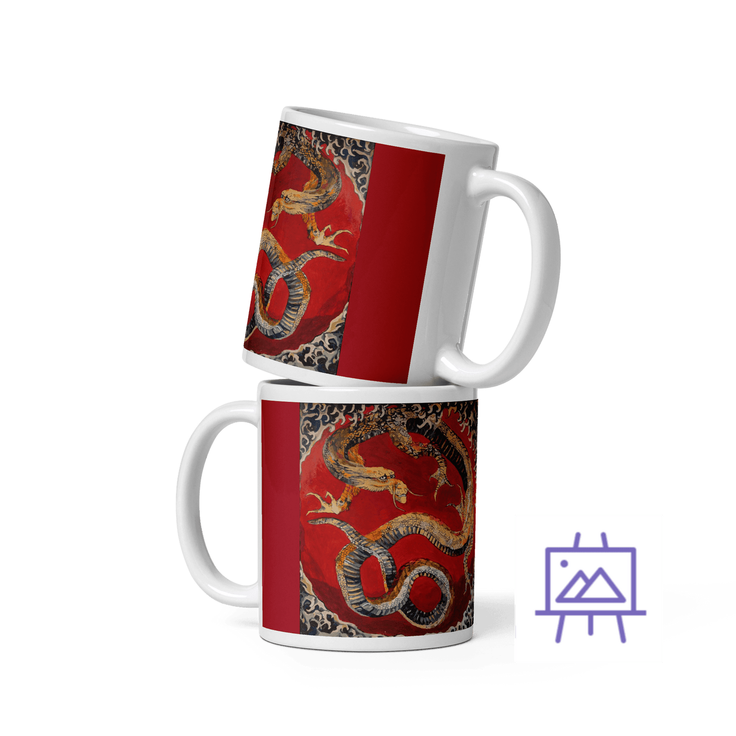 Hokusai Dragon - Art Studio Elvira - 11oz Color Mug