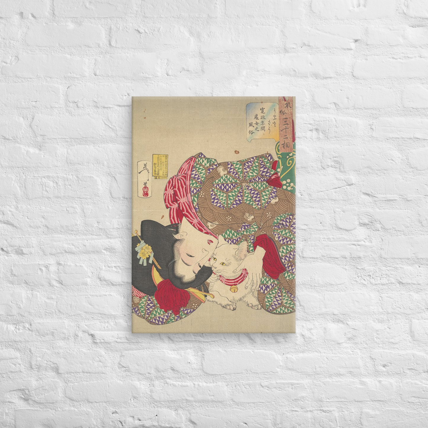 woman-with-cat-art studio-elvira-canvas-_in_-18x26-bricks