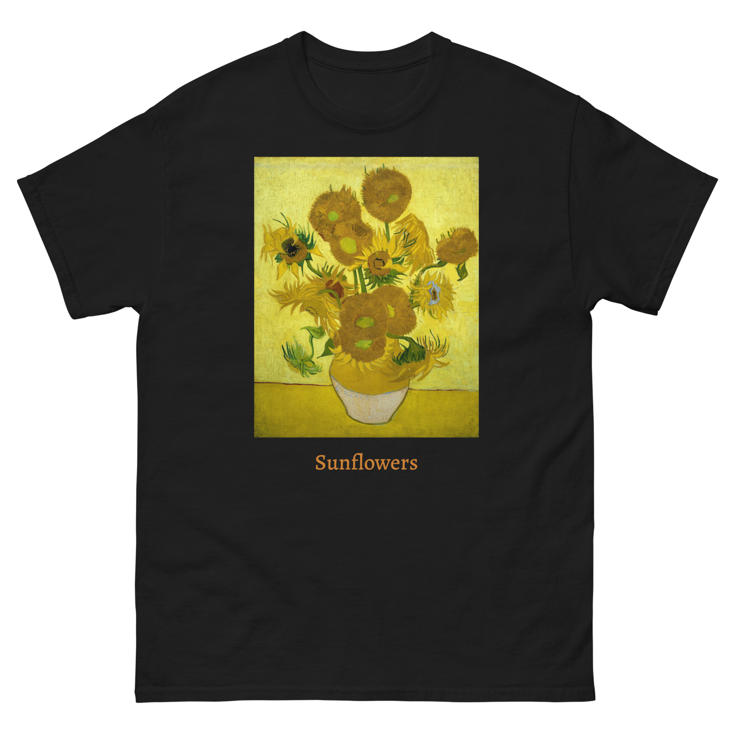 yellow-sunflowers-art-studio-elvira-unisex-classic-tee-black