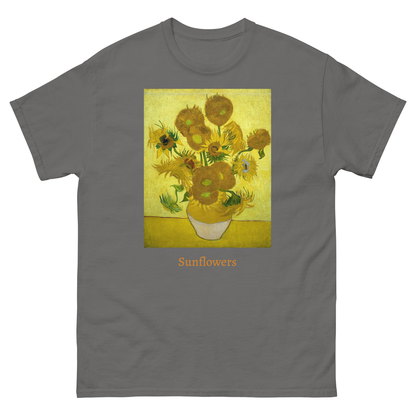 yellow-sunflowers-art-studio-elvira-unisex-classic-tee-charcoal
