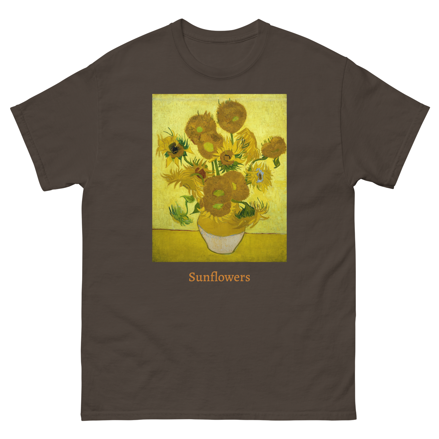 yellow-sunflowers-art-studio-elvira-unisex-classic-tee-dark-chocolate