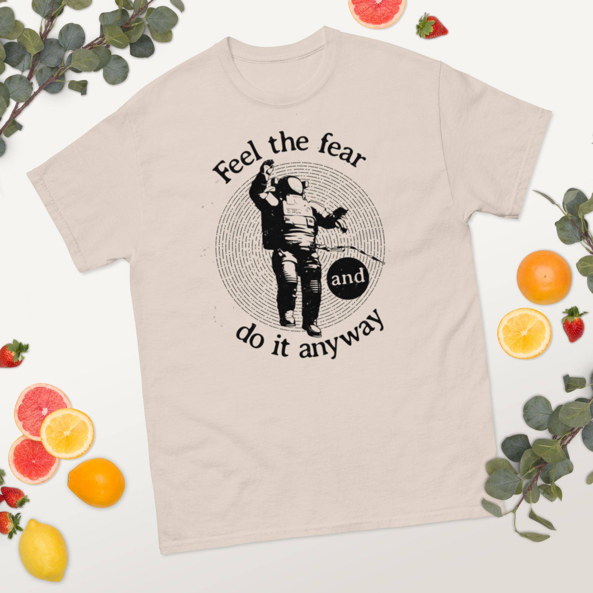 Feel-the-fear-Art-Studio-Elvira-Unisex-tee-scene-natural