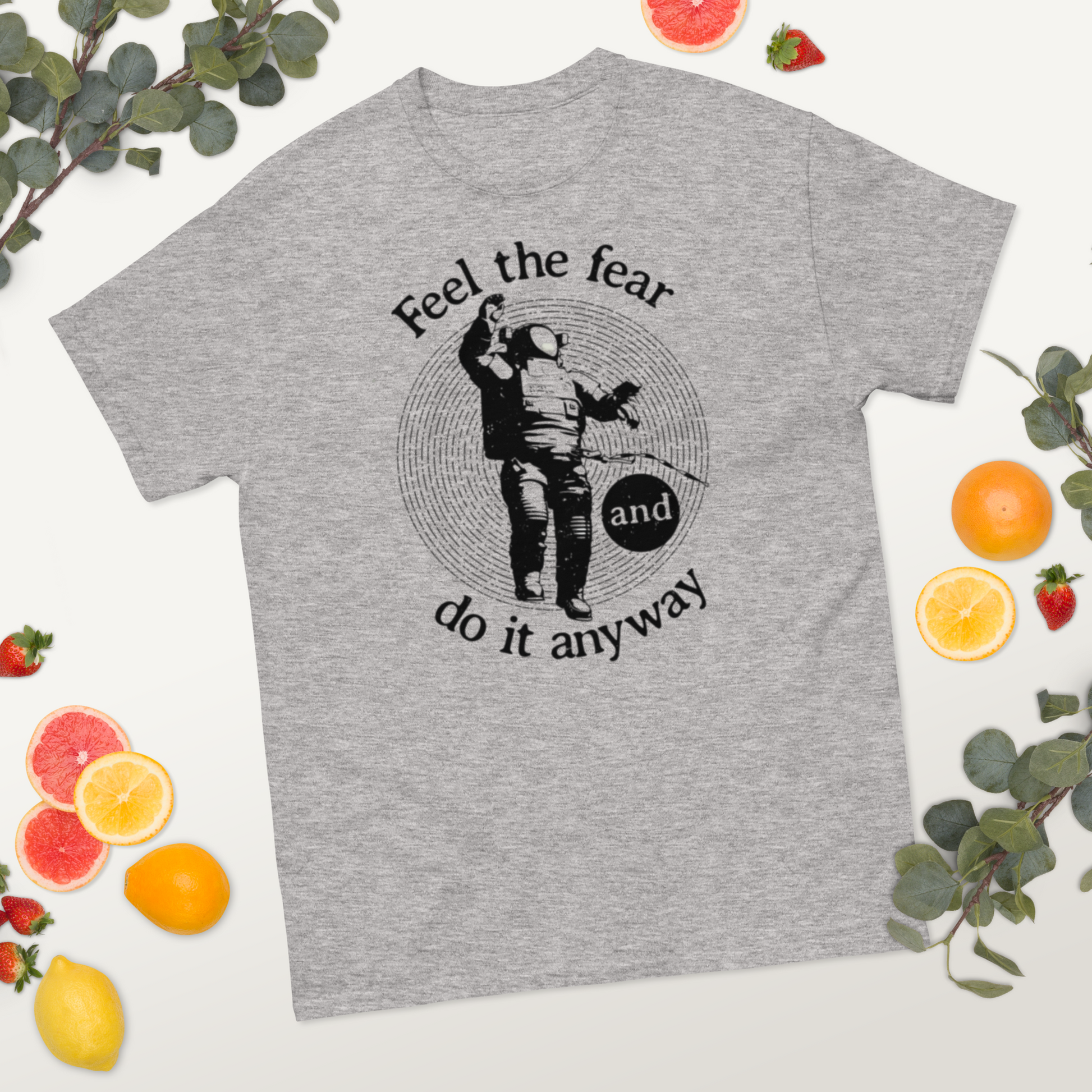 Feel-the-fear-Art-Studio-Elvira-Unisex-tee-scene-sport-grey