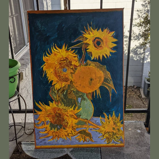 My 5 Sunflowers - Art Studio Elvira -  Canvas Painting