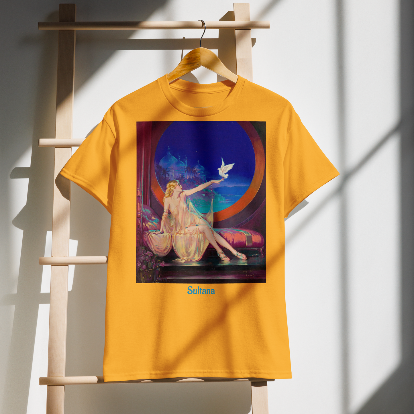 Sultana-art-studio-elvira-unisex-sports-tee-gold