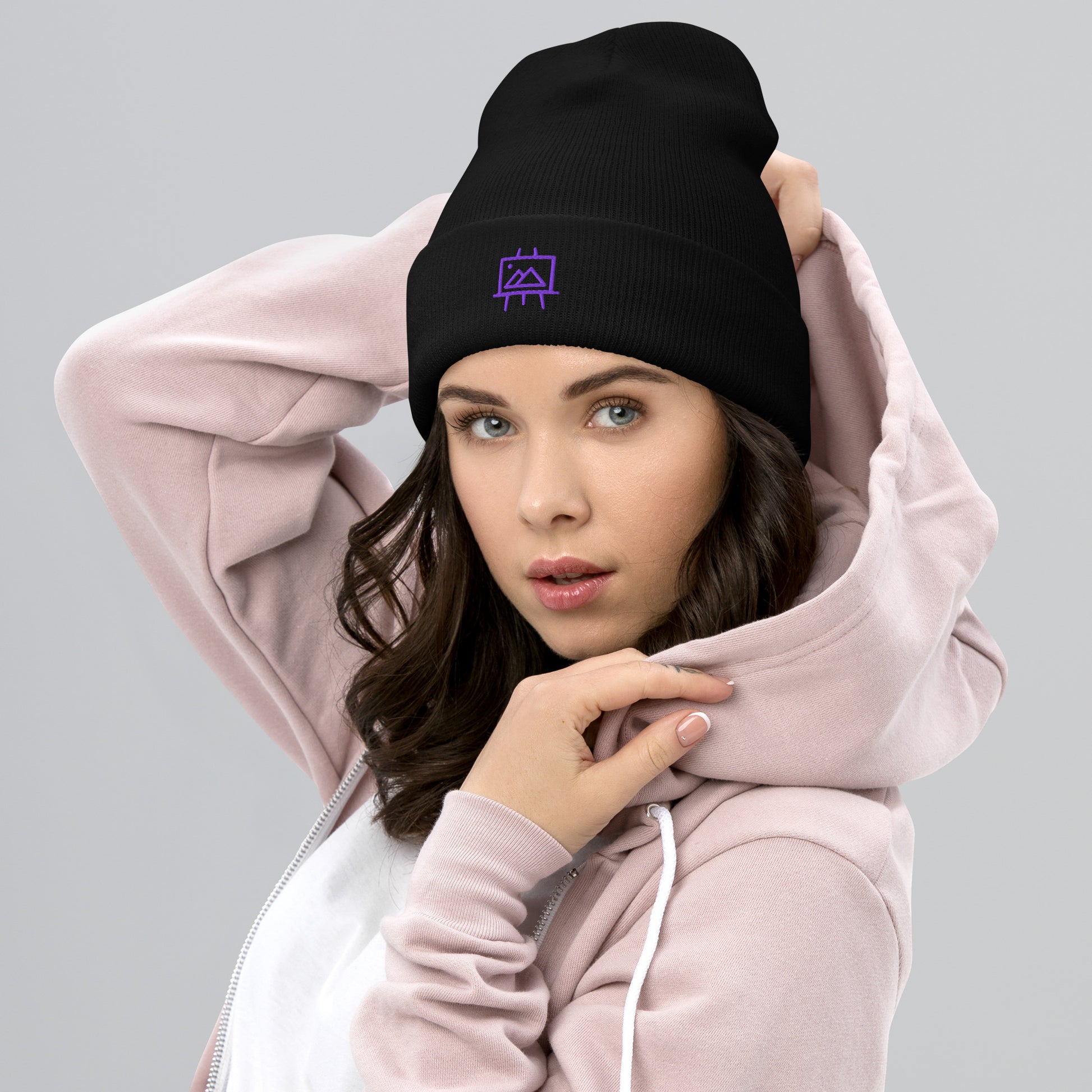 art-studio-elvira-logo-cuffed-beanie-black