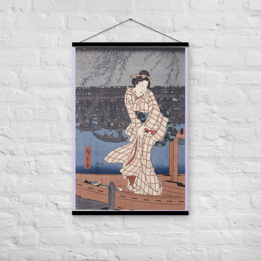 evening_on Sumida_river-poster-with-hanger-_in_-bricks-black-24x36
