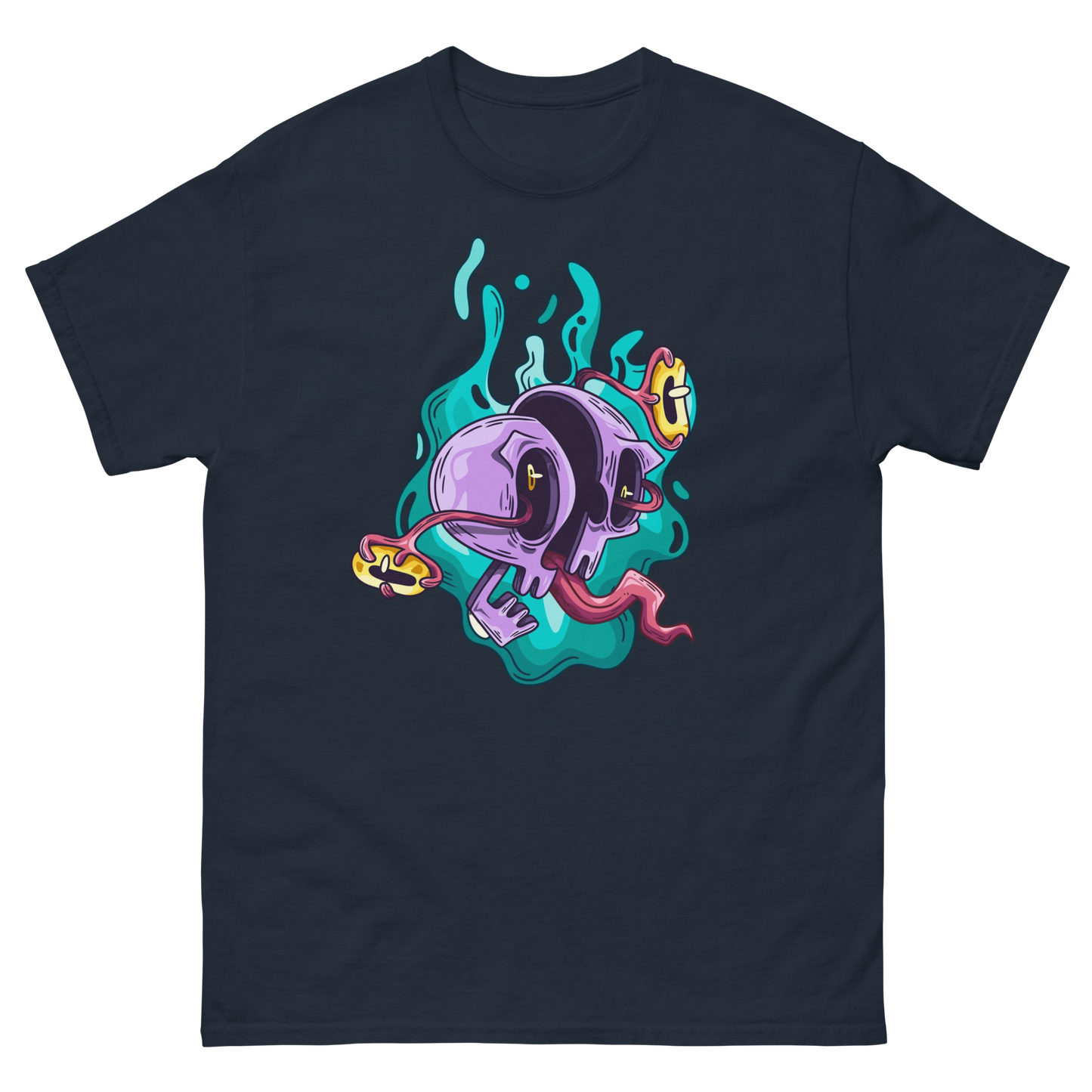funky-ai-balls-art-studio-elvira-unisex-classic-tee-navy