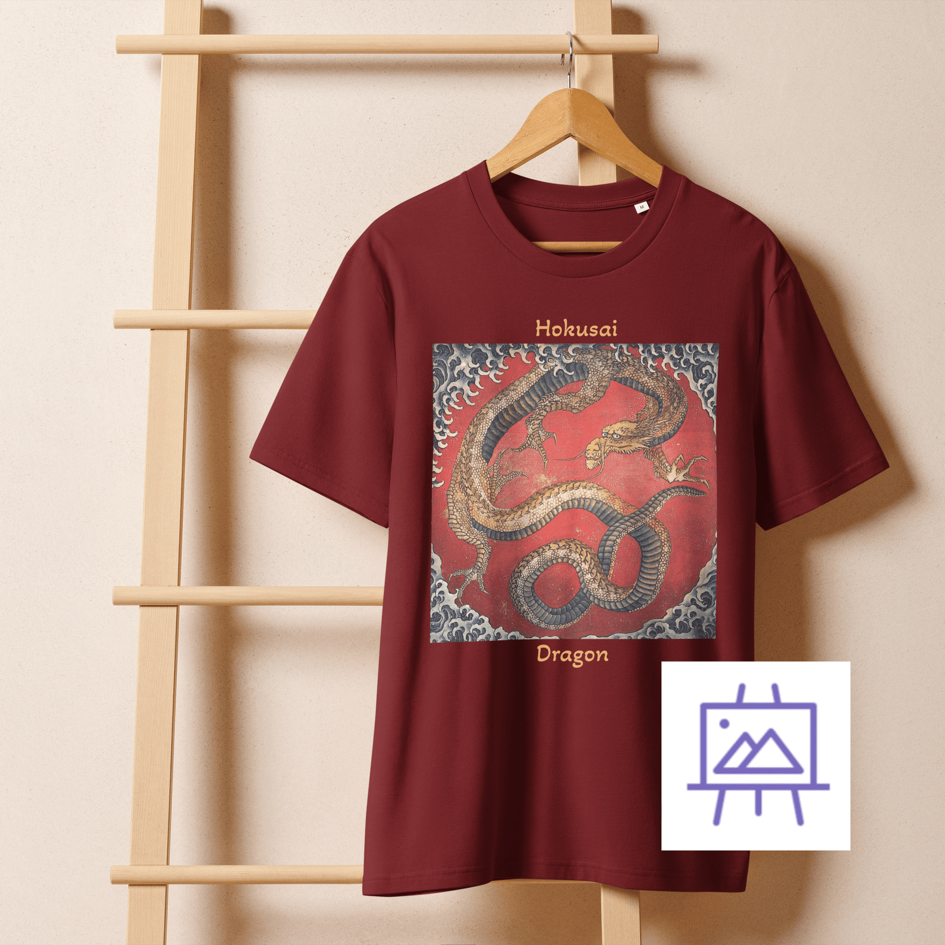 hokusai-dragon-art-studio-elvira-unisex-t-shirt-front-burgundy