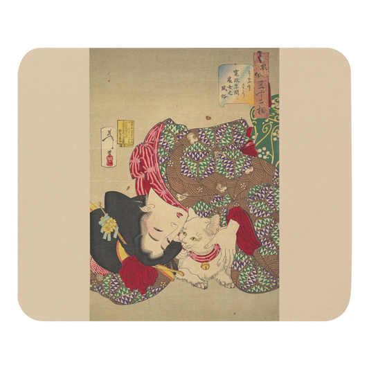 Woman and Cat - Art Studio Elvira - Mousepad