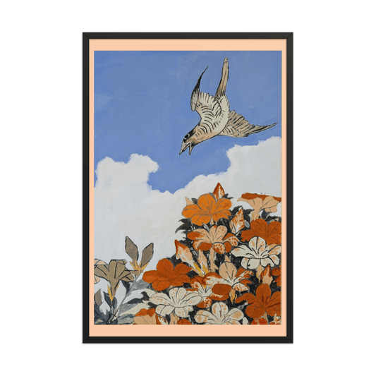 Cuckoo and Azaleas - Art Studio Elvira - Framed poster