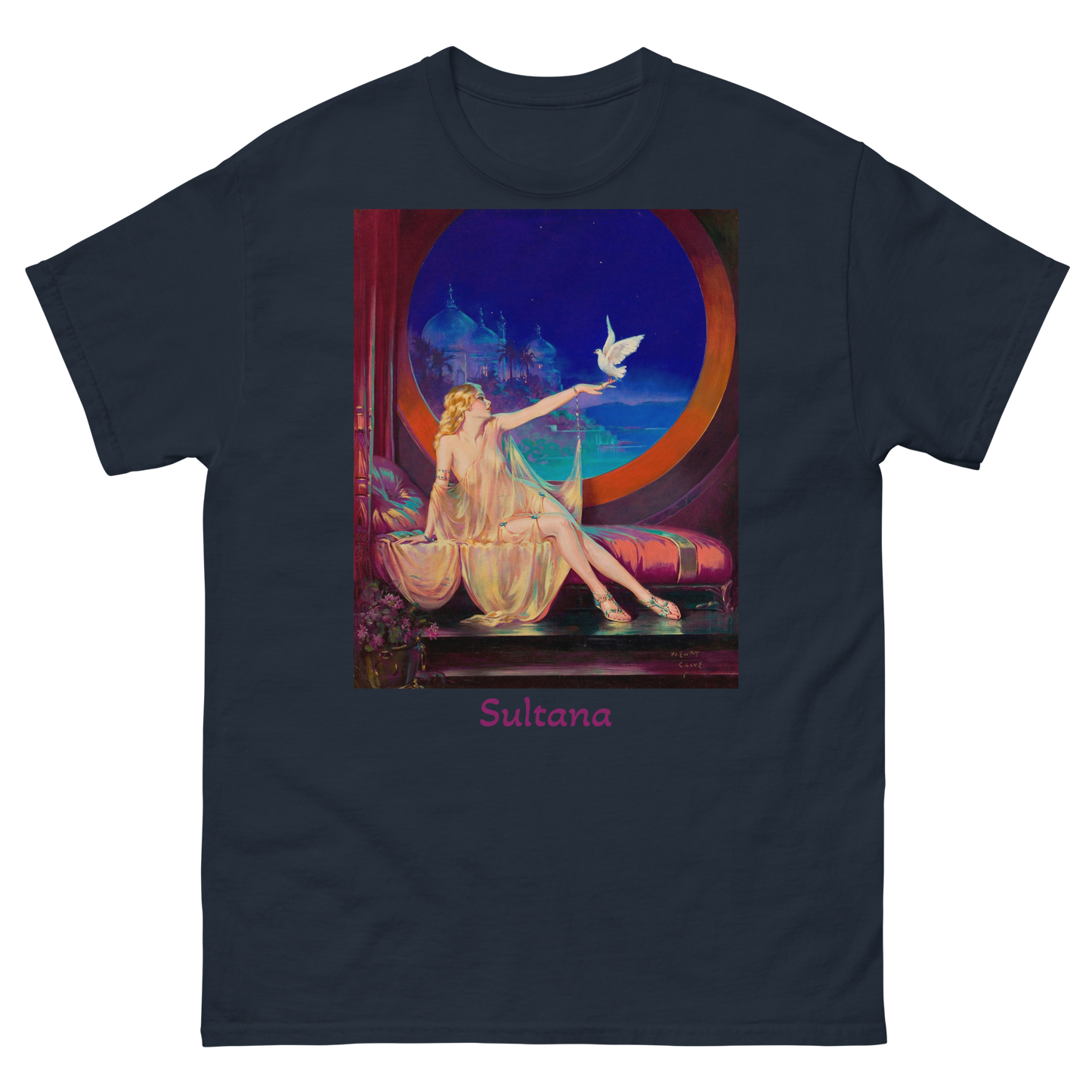 sultana-art-studio-elvira-unisex-classic-tee-navy