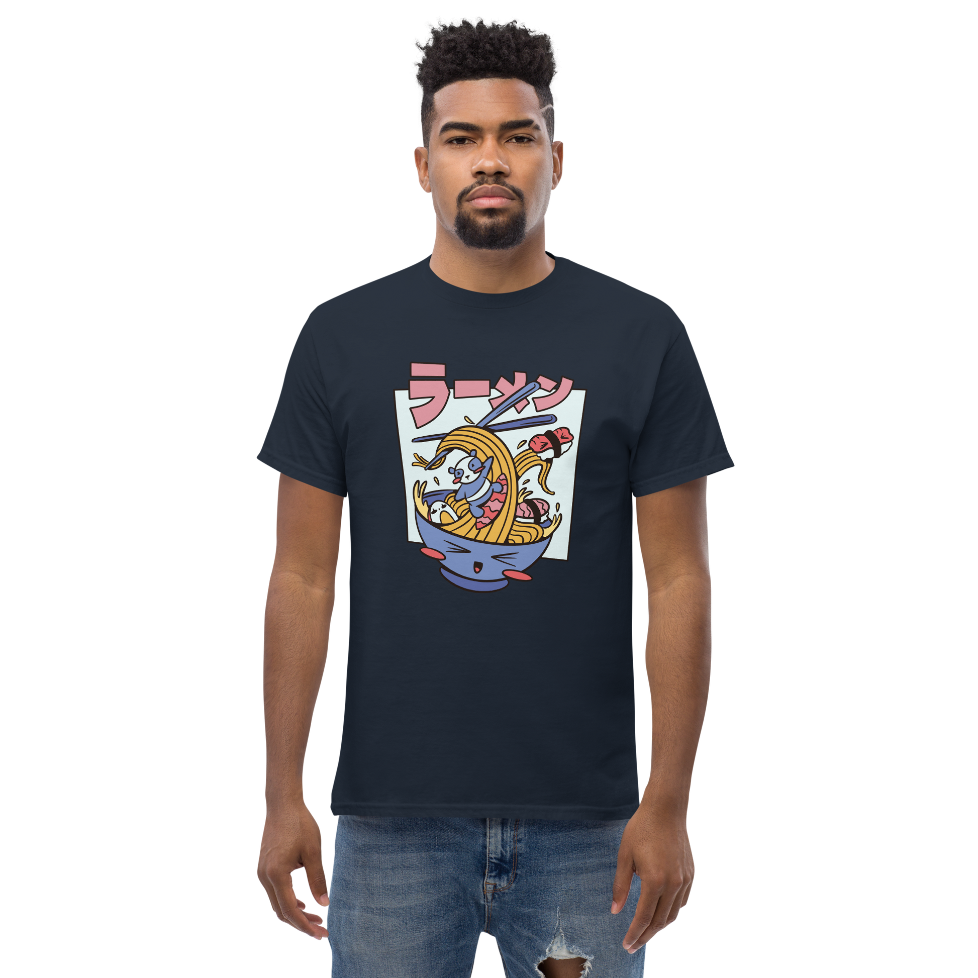 tasty-ramen-art-studio-elvira-unisex-classic-tee-front-navy