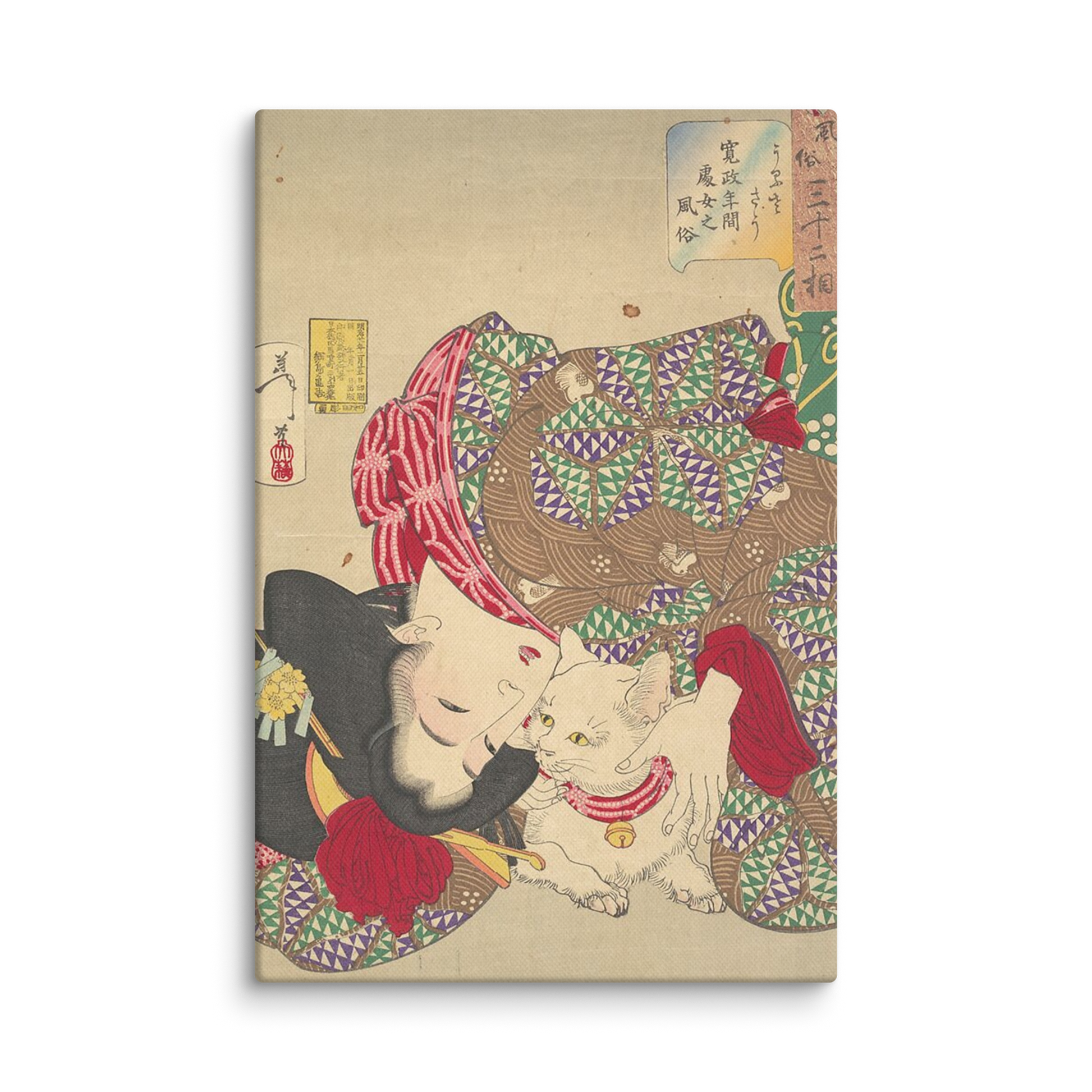 woman-with-cat-art studio-elvira-canvas-_in_-12x18